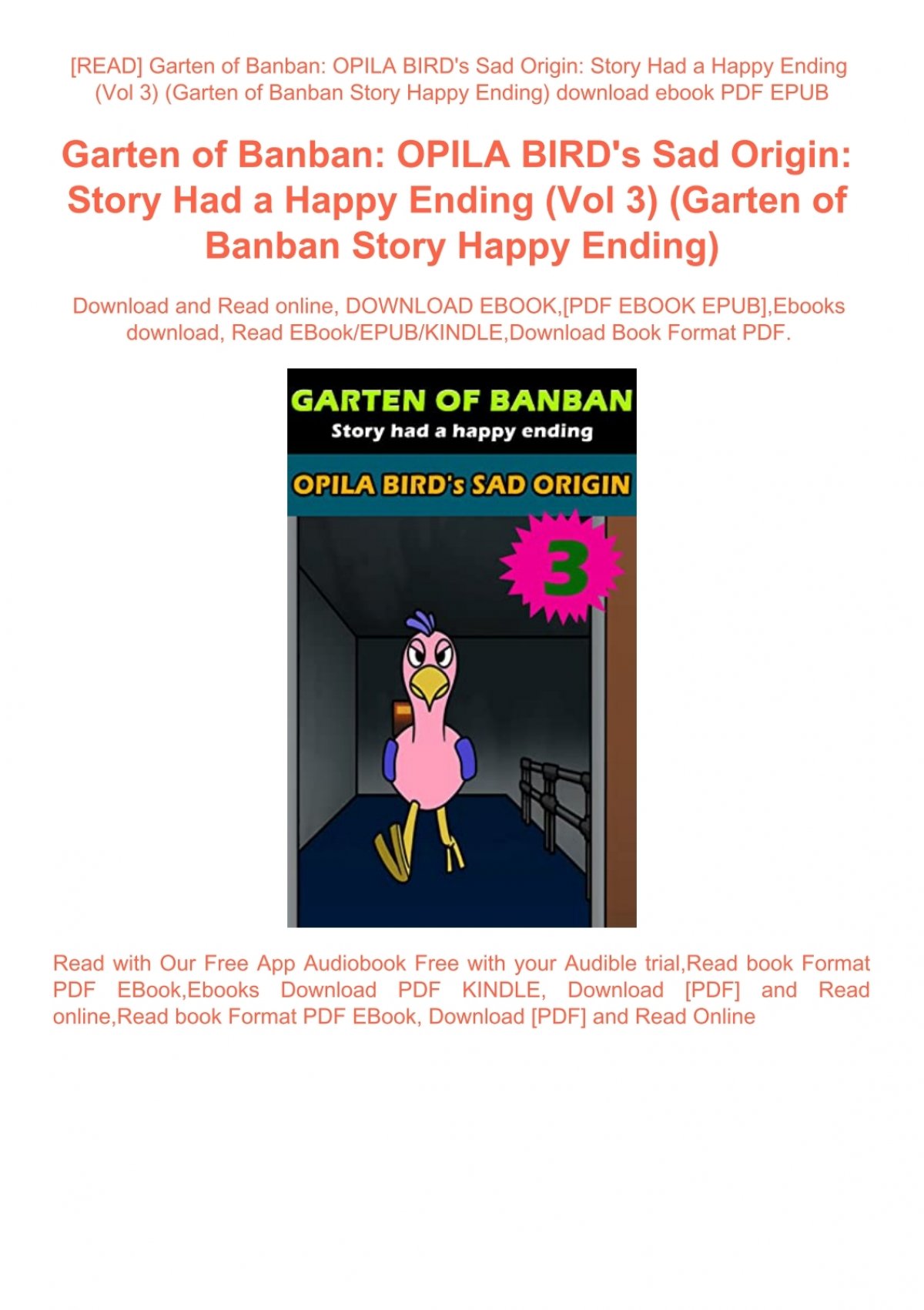 Garten of Banban: OPILA BIRD's Sad Origin: Story Had a Happy Ending (Vol 3)  (Garten of Banban Story Happy Ending) See more