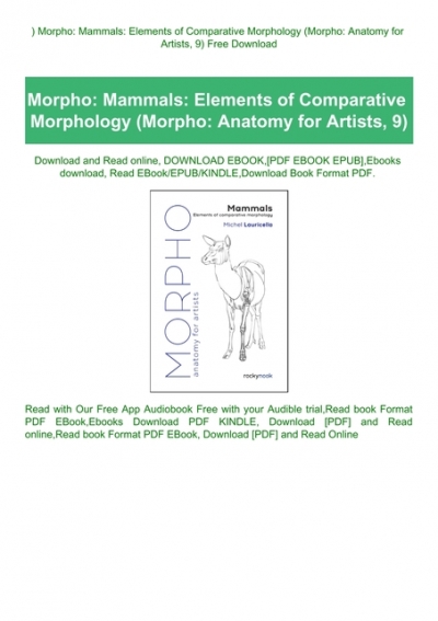 ^READ) Morpho Mammals Elements of Comparative Morphology (Morpho ...