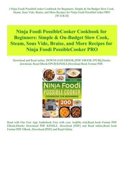 Ninja Foodi Possiblecooker Cookbook