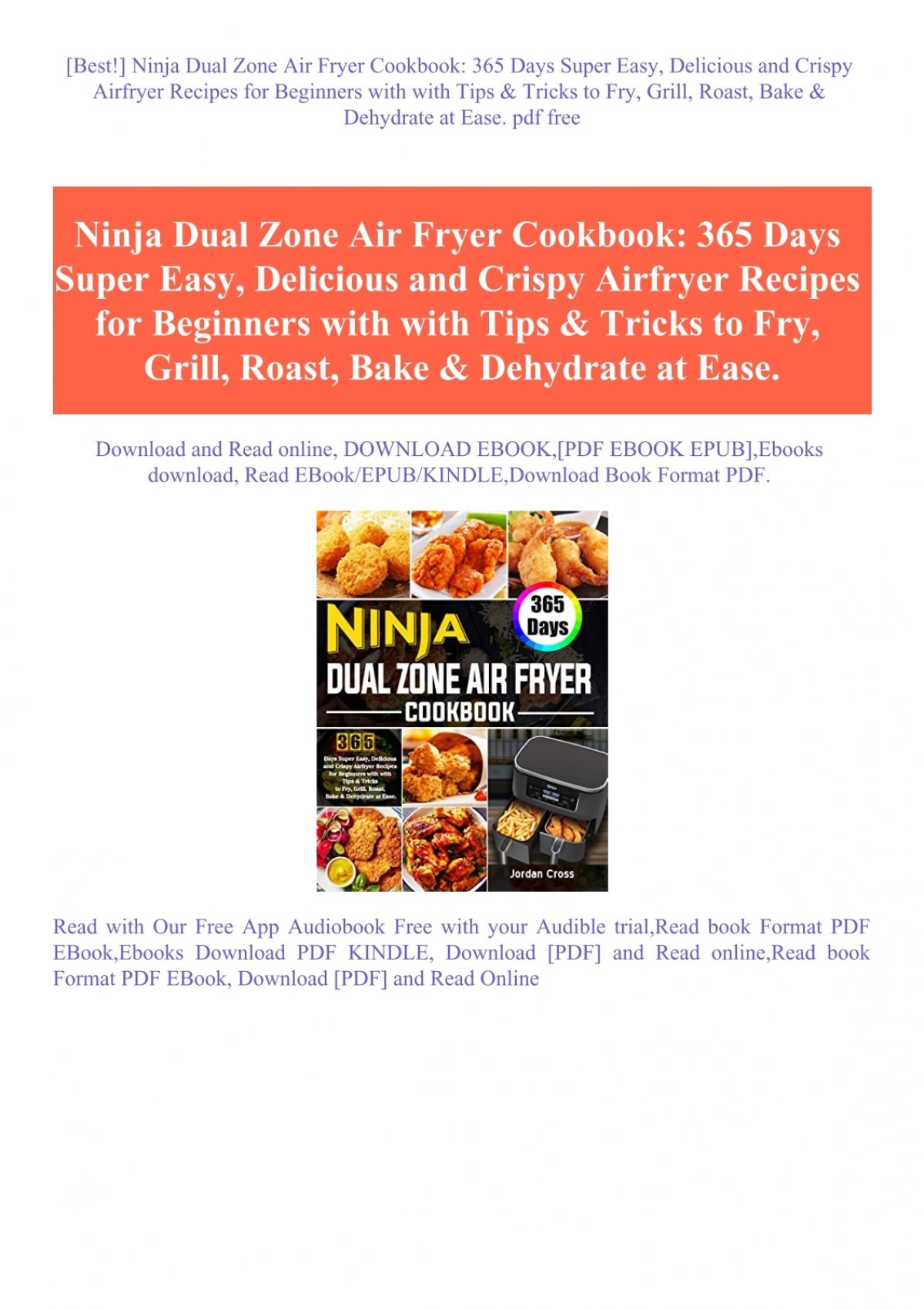 Stream {PDF} 📖 Ninja Foodi Air Fryer Cookbook For Beginners: 1200 Days  Simple & Tasty Air Fry, Broil, Air by Ahnermatte