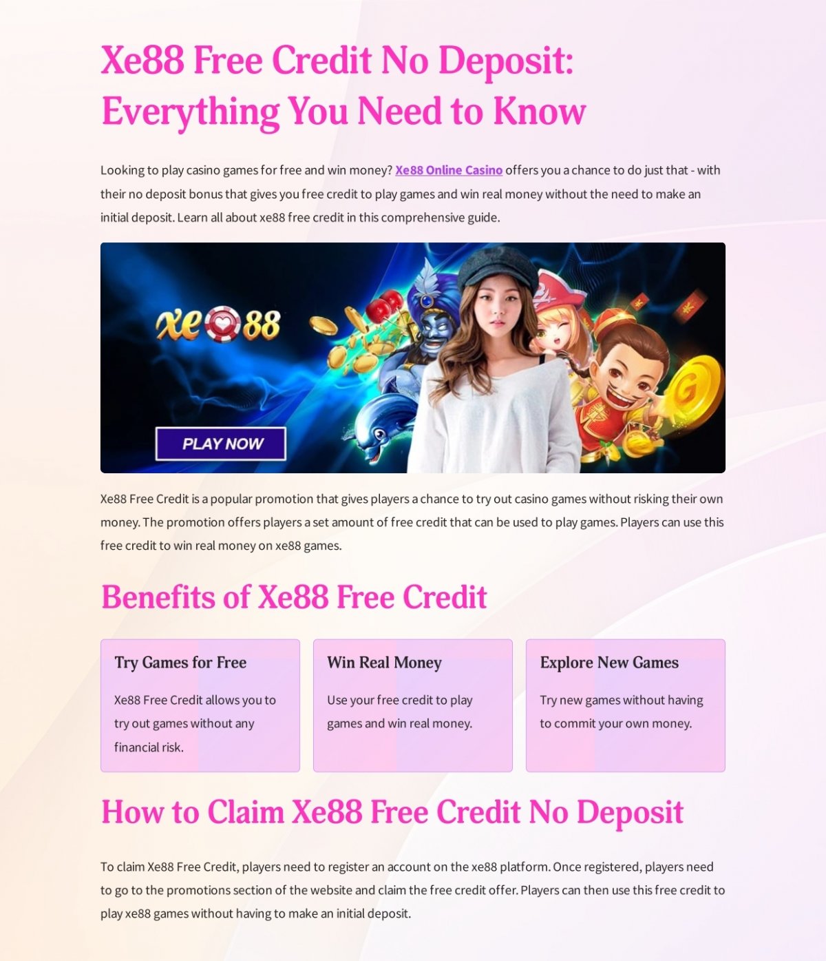 Xe88 Free Credit No Deposit: Everything You Need to Know
