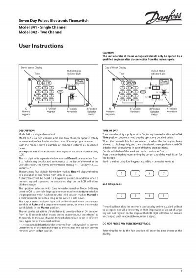 User Instructions - Danfoss Randall