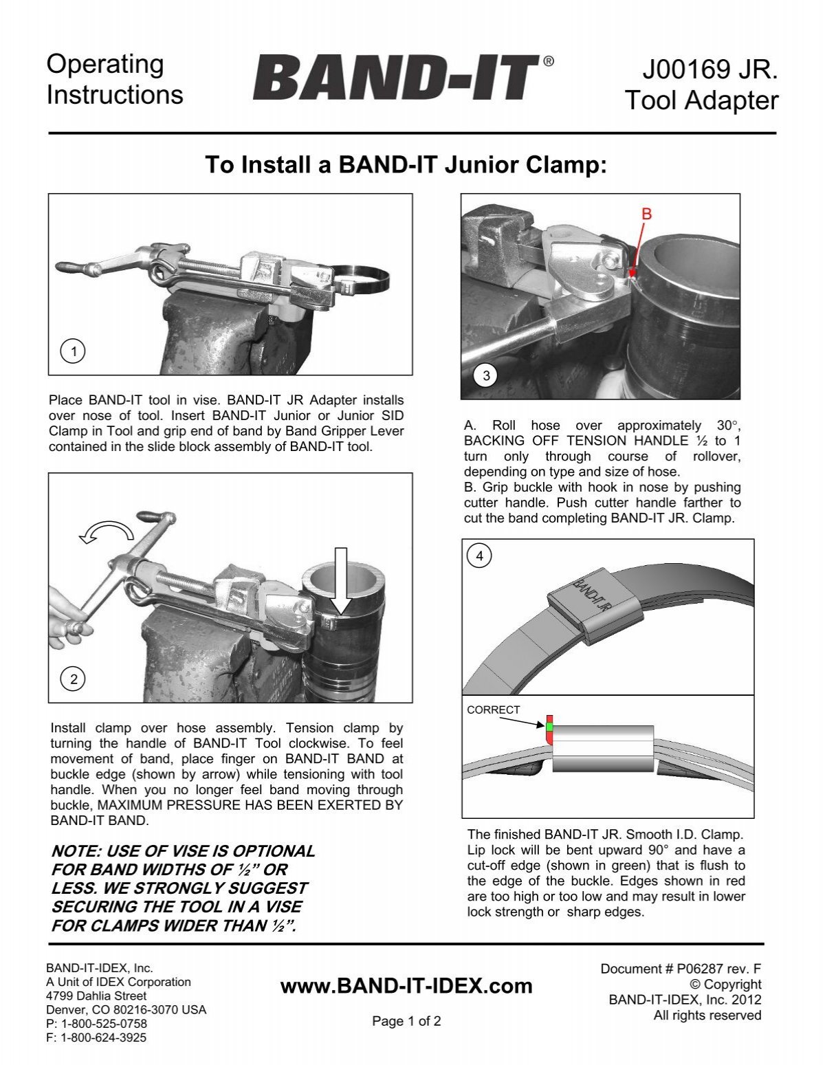 To Install a BAND-IT Junior Clamp