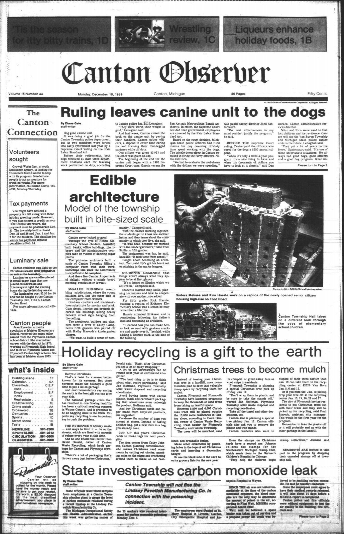 Canton Observer for December 18, 1989 - Canton Public Library