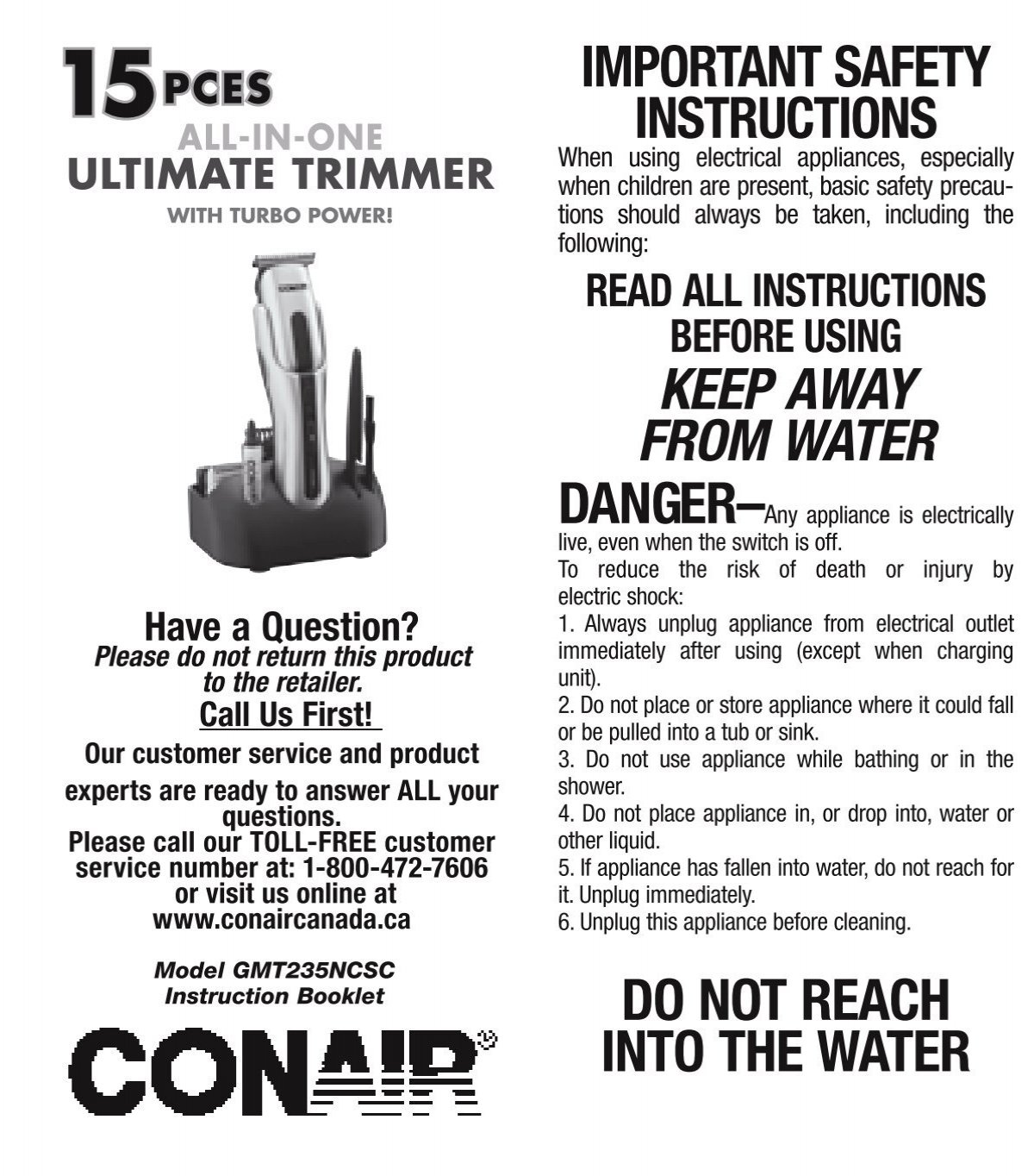 conair beard and mustache trimmer instructions