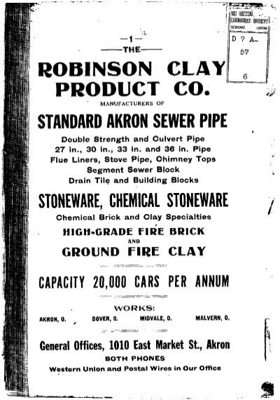 robinson clay product co. - Akron-Summit County Public Library