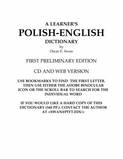 a learner's polish-english dictionary