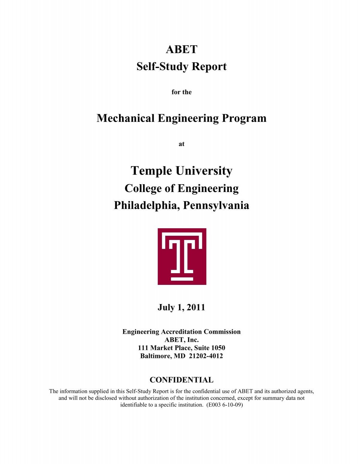 Special Topics), (3 sh) - College of Engineering - Temple University
