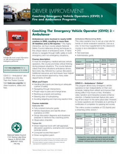 CEVO Emergency Vehicle Ops Ambulance National Safety Council Shoulder Patch