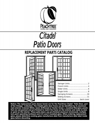 Citadel Patio Peachtree Doors And Windows, Peachtree Sliding Door Removal