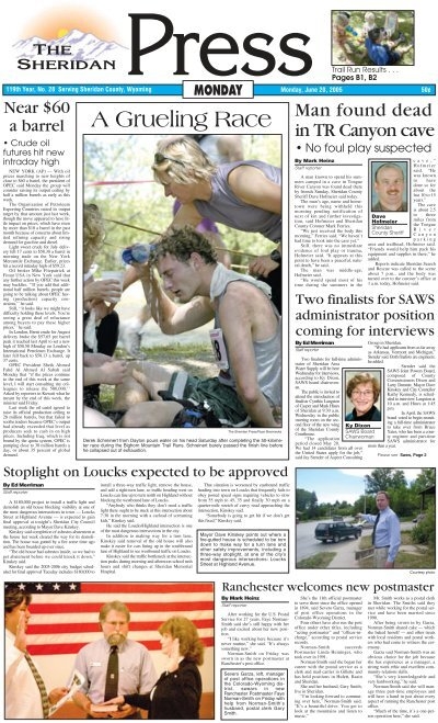 Monthly Lead Page (Page 1) - The Sheridan Press