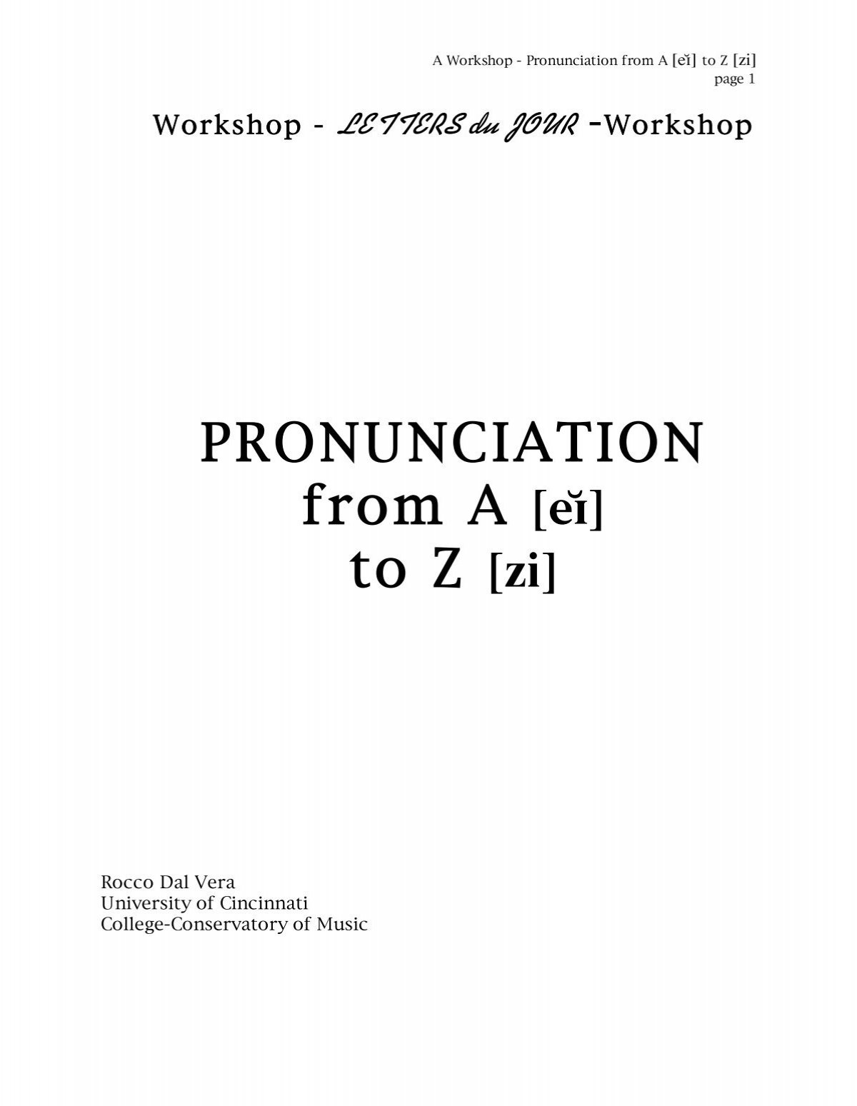 PRONUNCIATION from A Z [zi] - Routledge