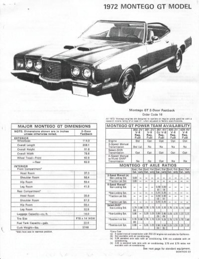 1973 Mercury Service Specs Manual Montego Cougar Marquis Monterey Meteor XR7 