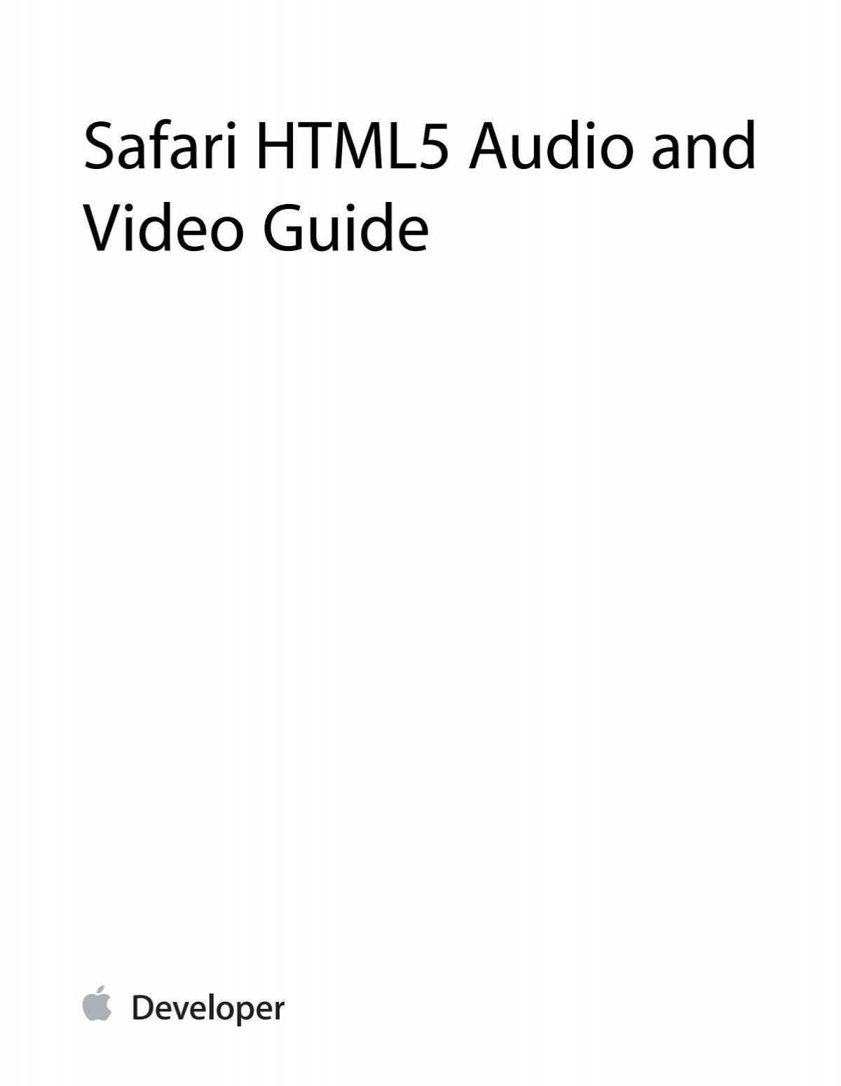 safari html5 audio and video guide