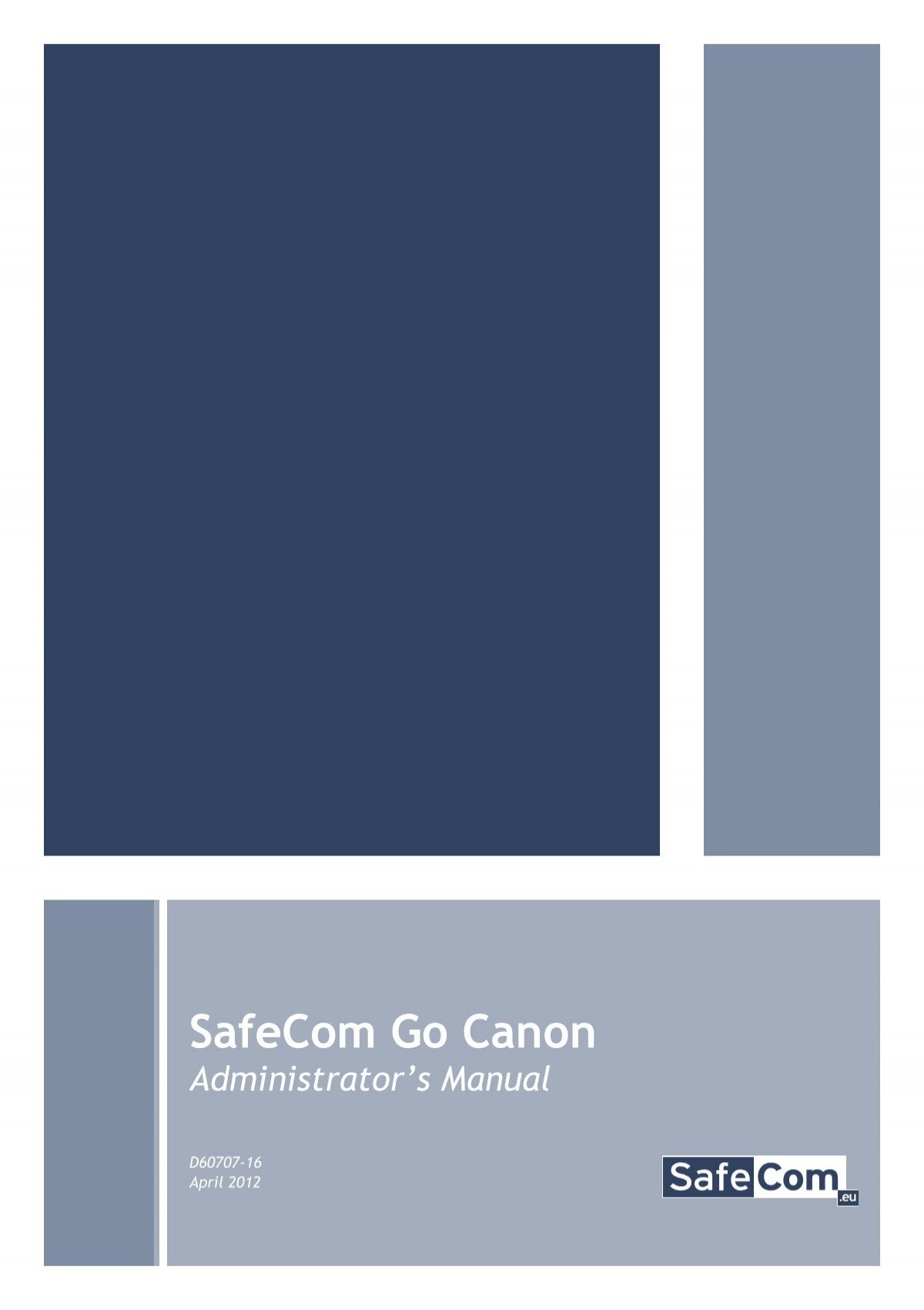 Safecom Go Canon Administrator S Manual D60707