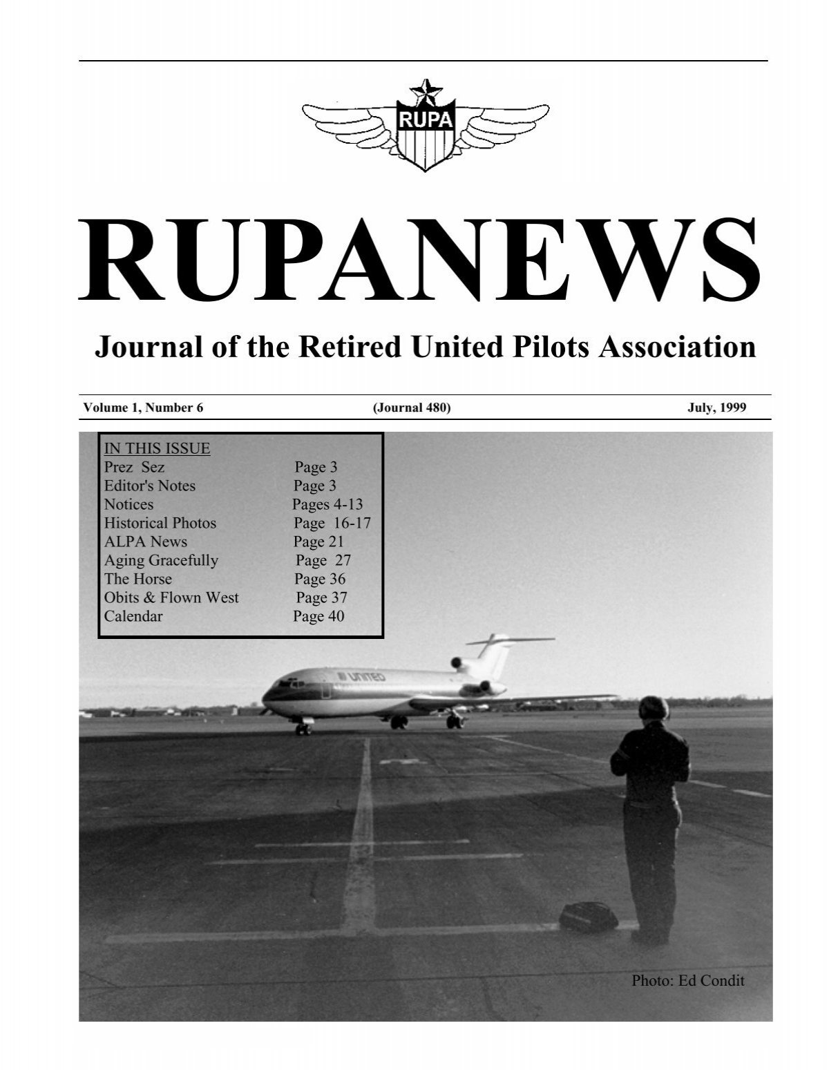 Journal of the Retired United Pilots Association - RUPA - Retired