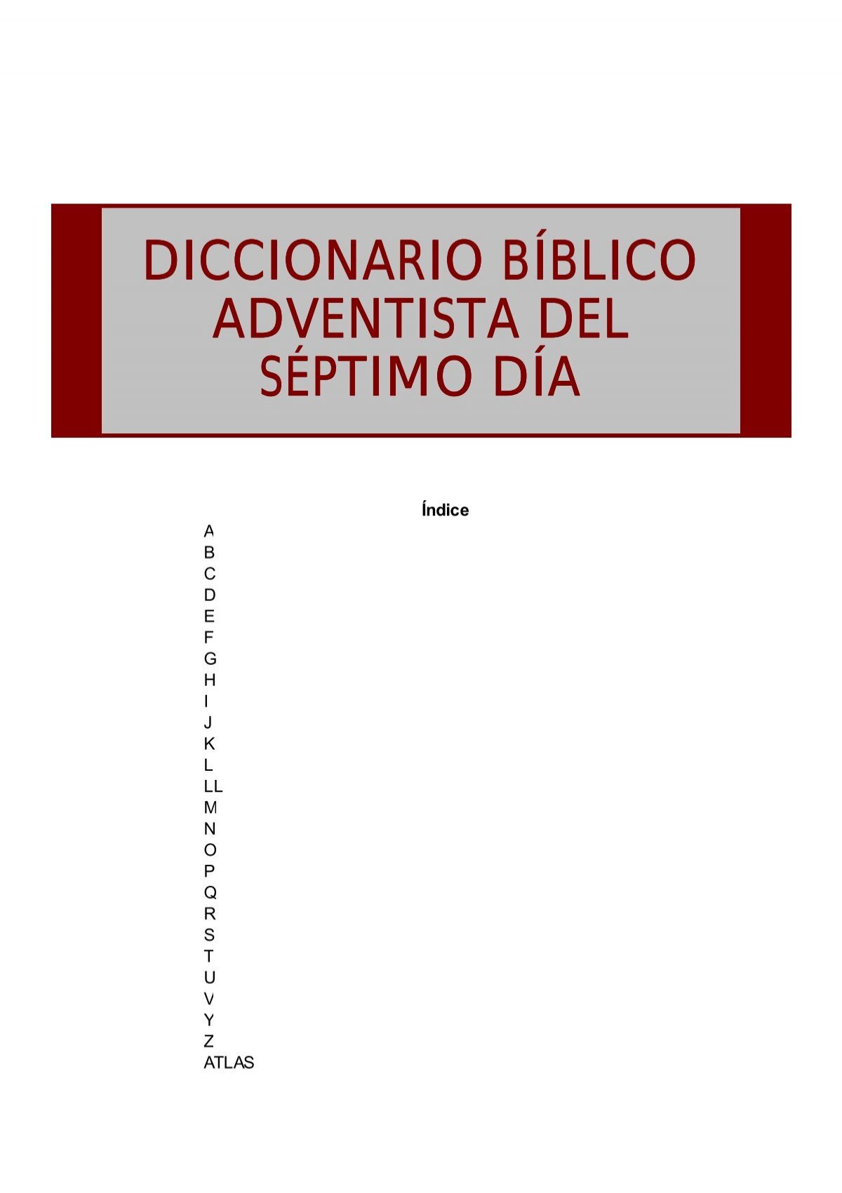 Diccionario Biblico Adventista Del Septimo Dia Iglesia Adventista