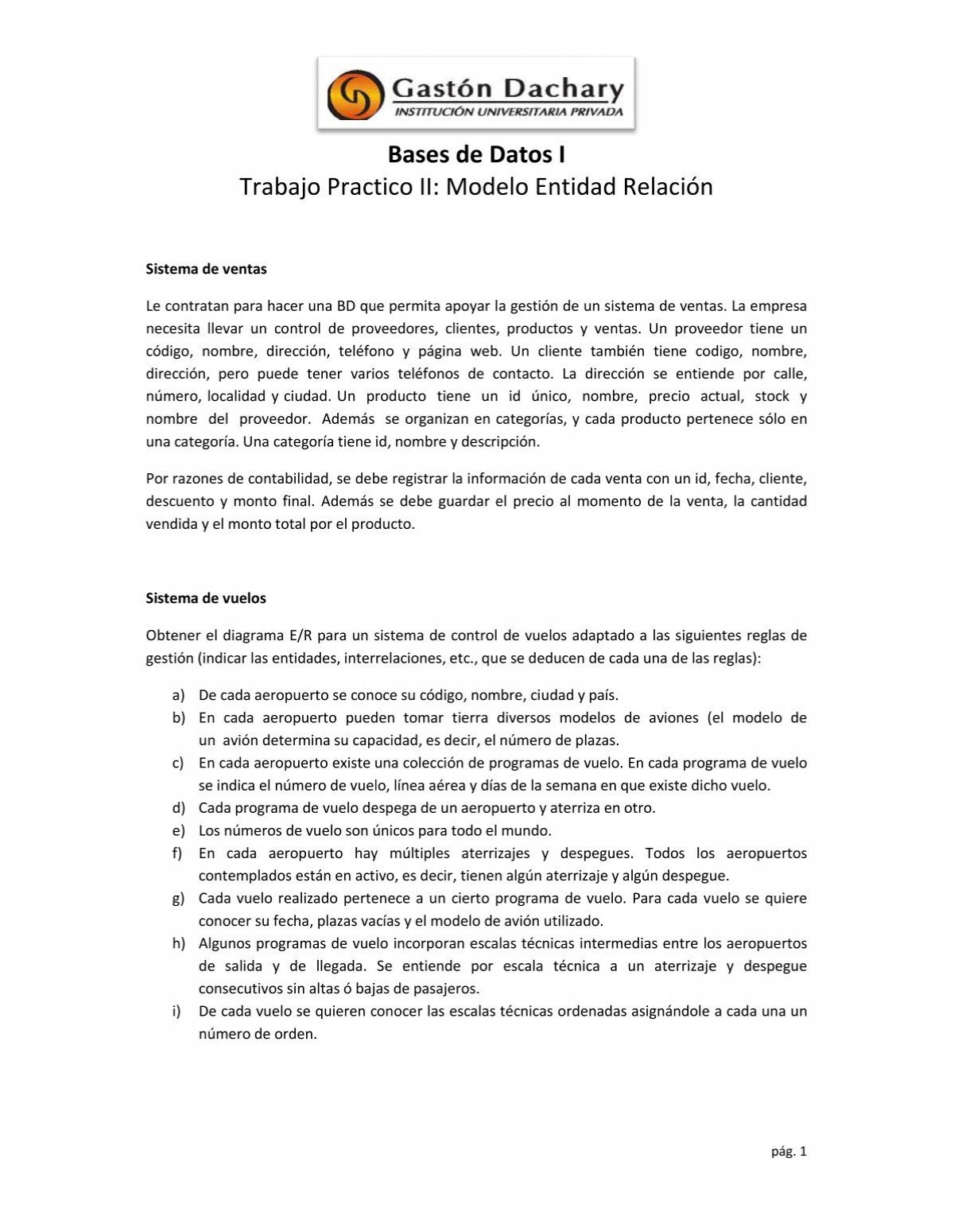 Trabajo Practico II: Model Bases de Datos I rabajo Practico II ...