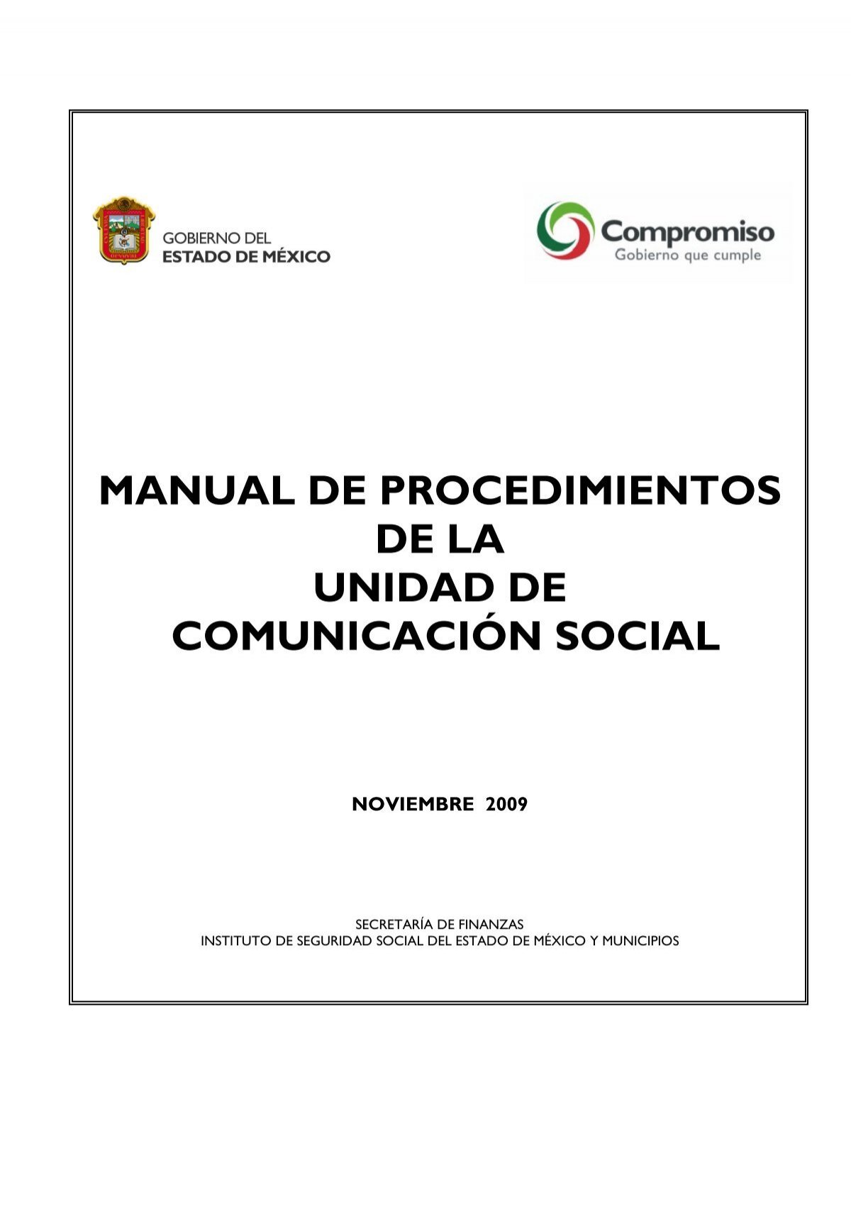 manual de procedimientos de la unidad de comunicación social