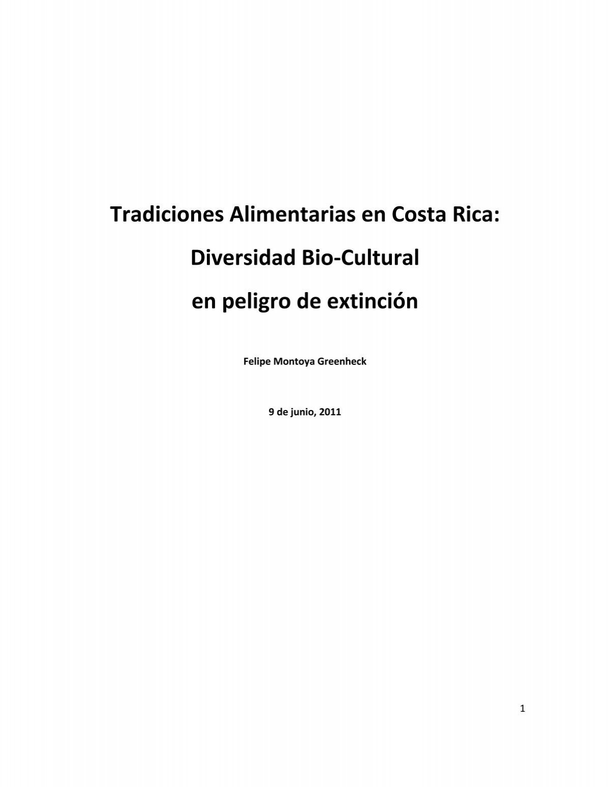 Tradiciones alimentarias en Costa Rica PNUD