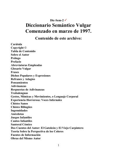 Diccionario Semantico Vulgar Radio Verdad