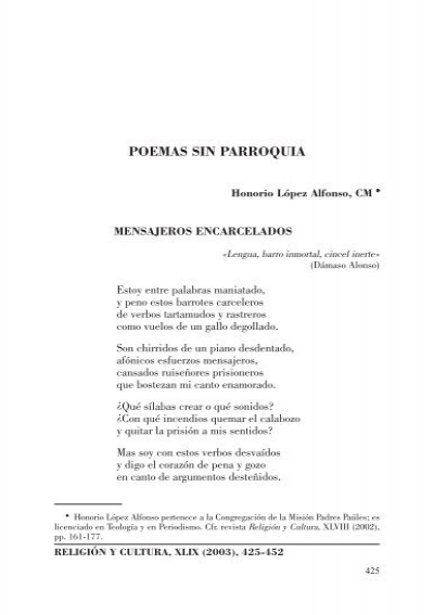 Poemas sin parroquia (II) - Revista Religión y Cultura