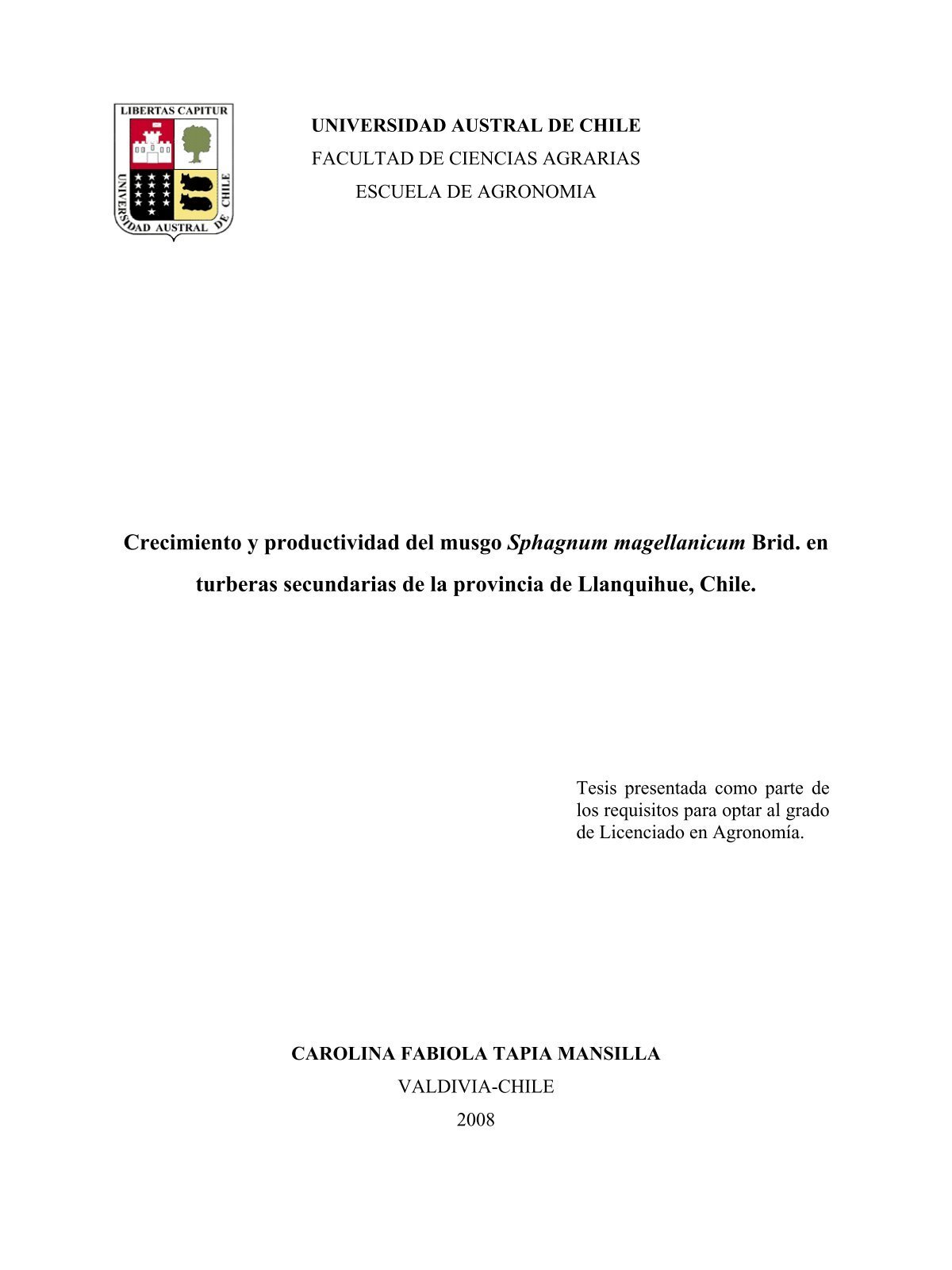 Turberas y musgo Sphagnum (solo en español ) ( Documentos di