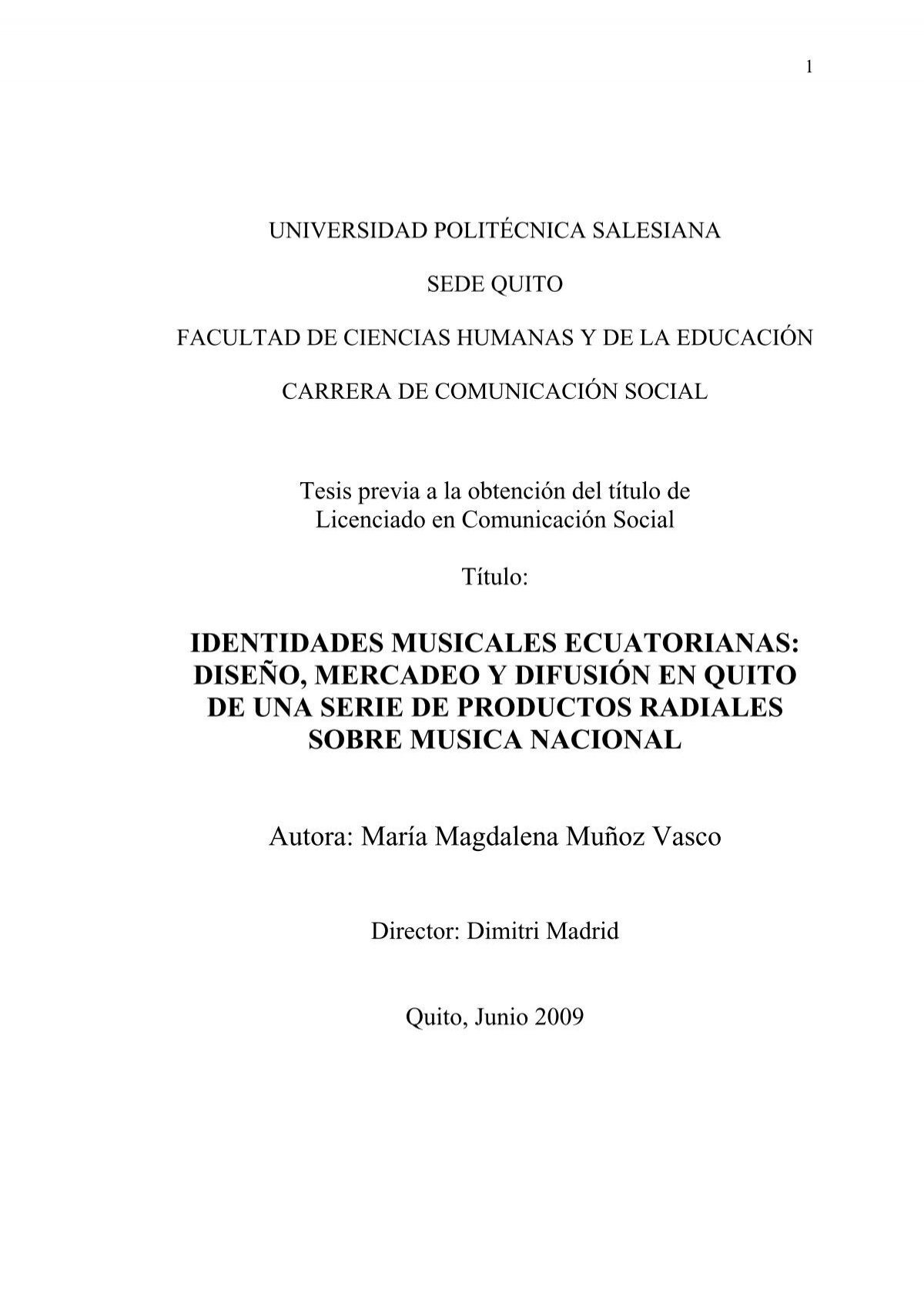 Tesis Identidades Musicales Ecuatorianas Pdf