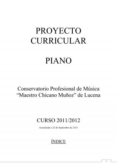 televisor Faringe perspectiva PROYECTO CURRICULAR PIANO - Conservatorio Profesional de ...