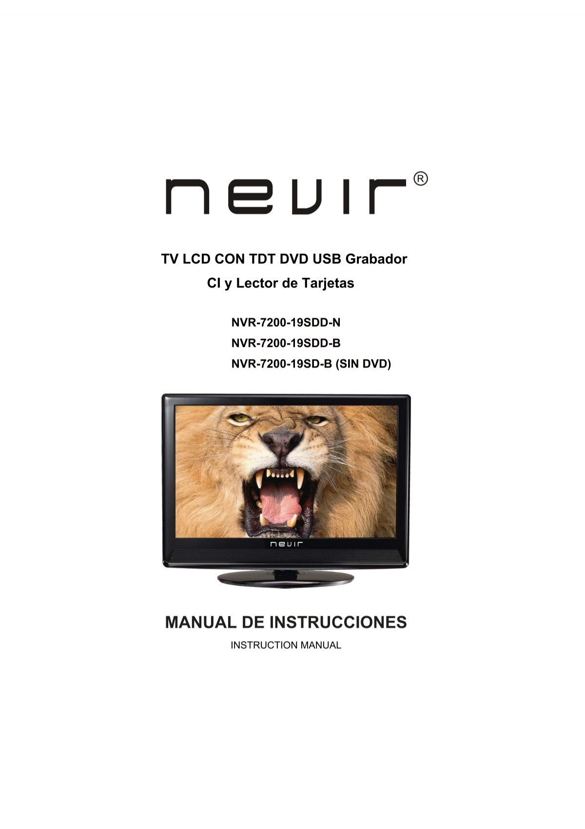 Manual Nevir NVR-8060-434K2S-SMA-N (Español - 1 páginas)