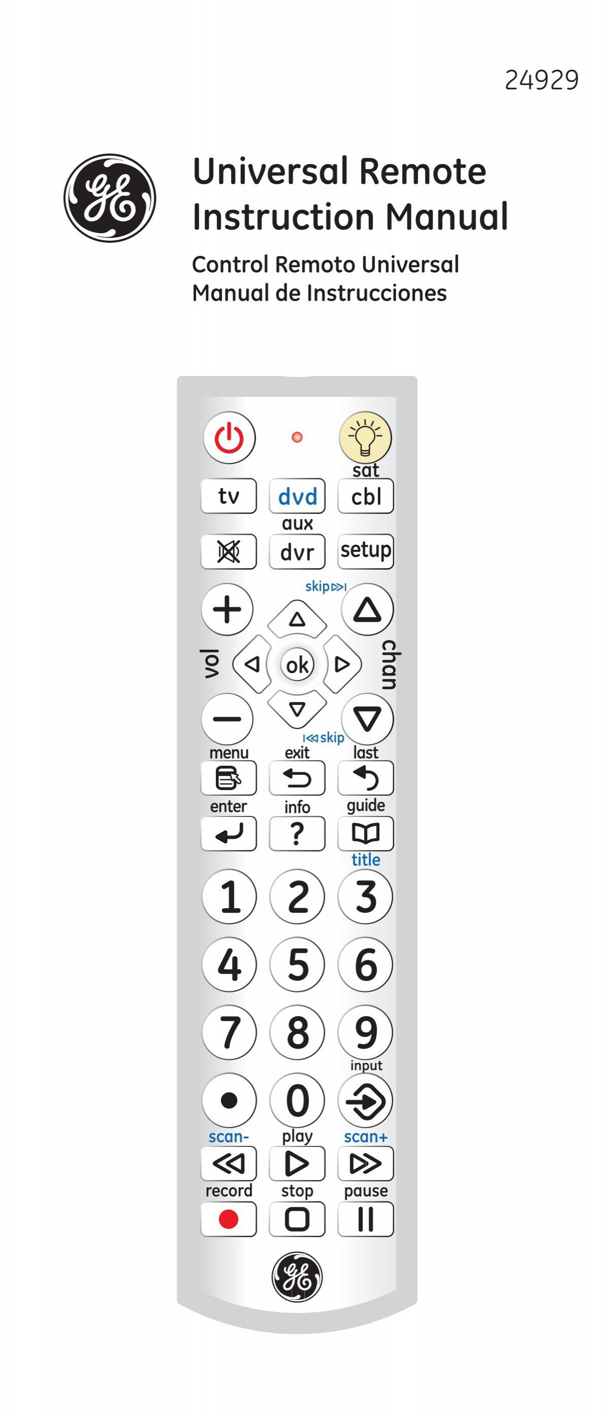 Universal Remote Instruction Manual - Jasco Products