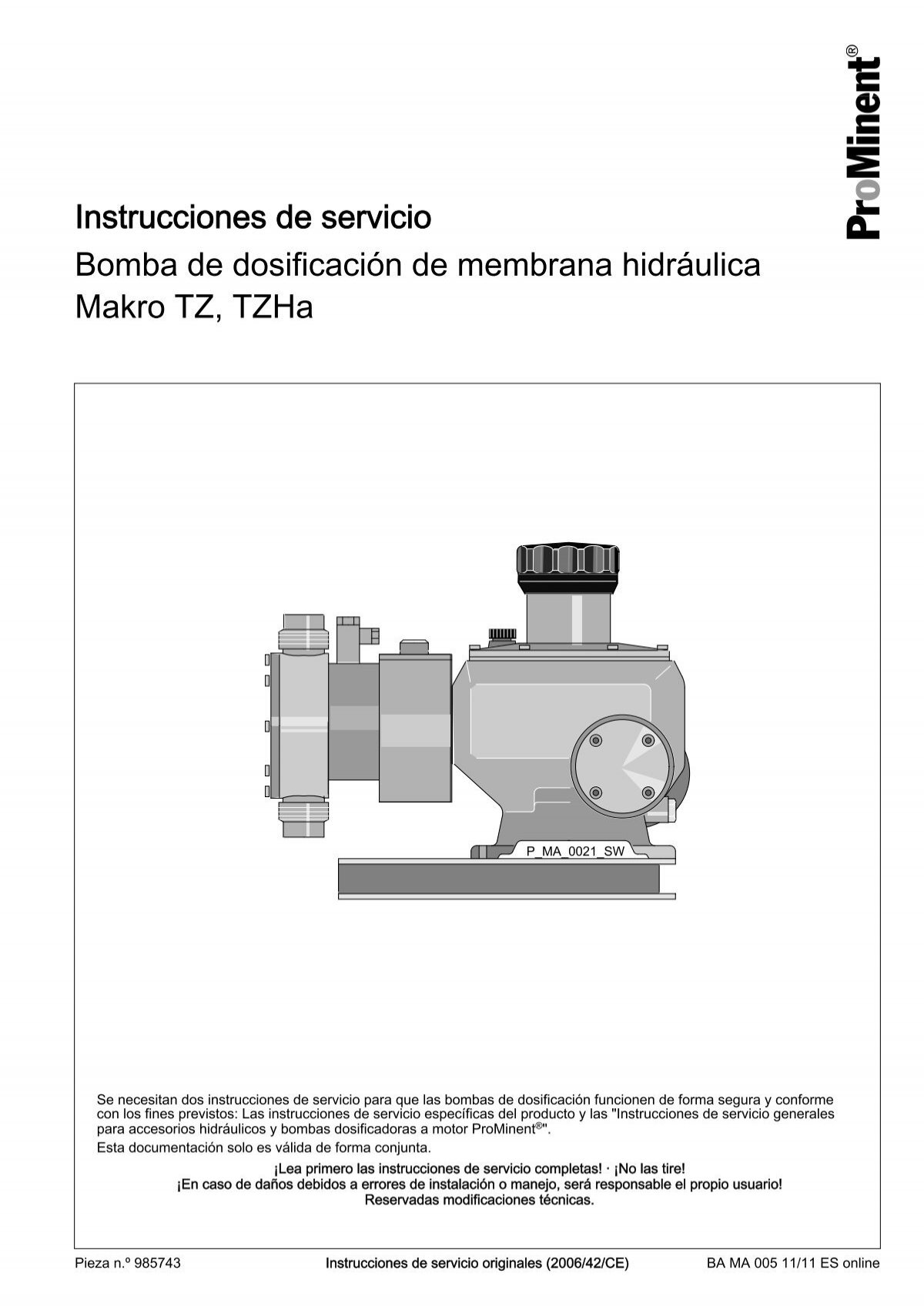 Hydraulic diaphragm metering pump - Makro TZ TZHa - ProMinent