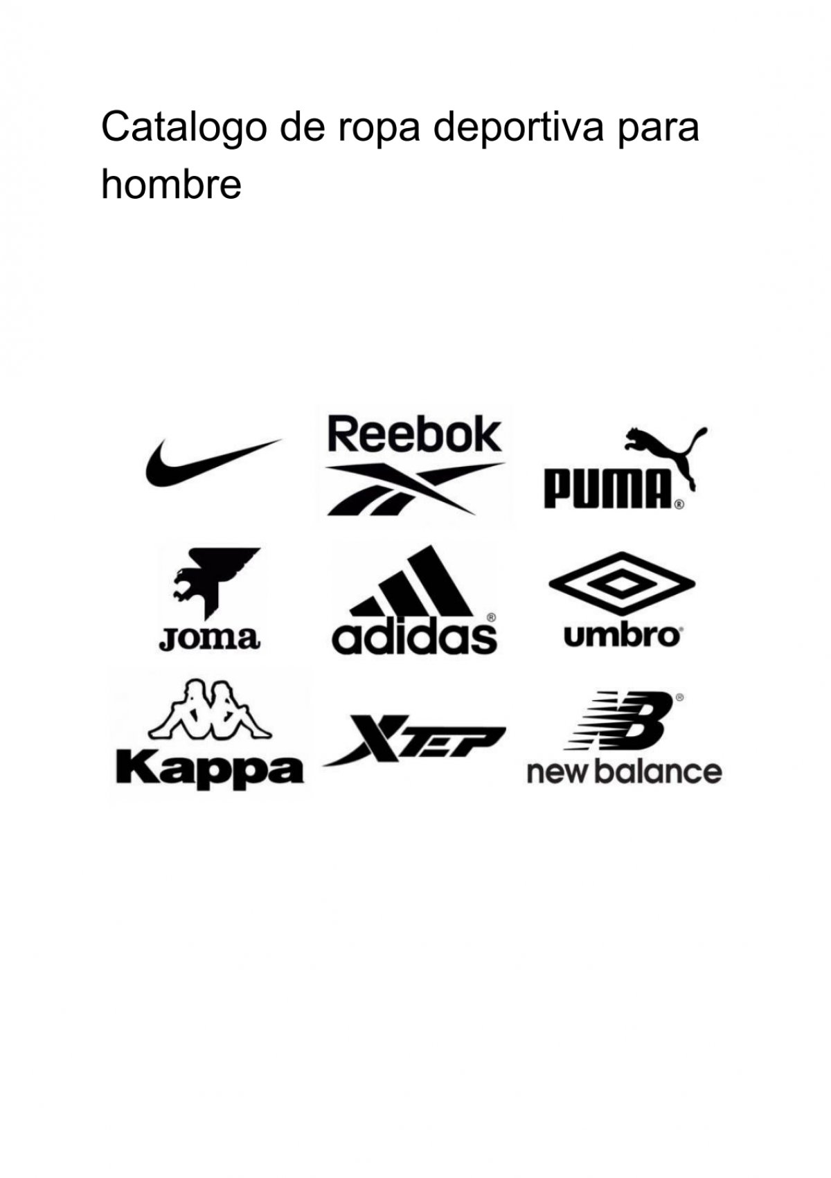 Catalogo de ropa deportiva hombre