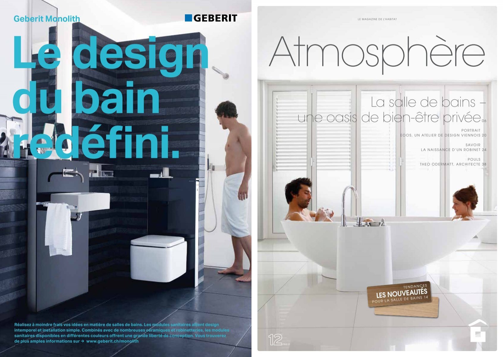 Le design du bain UHGÄƬQL Geberit Monolith - Glasson Matériaux
