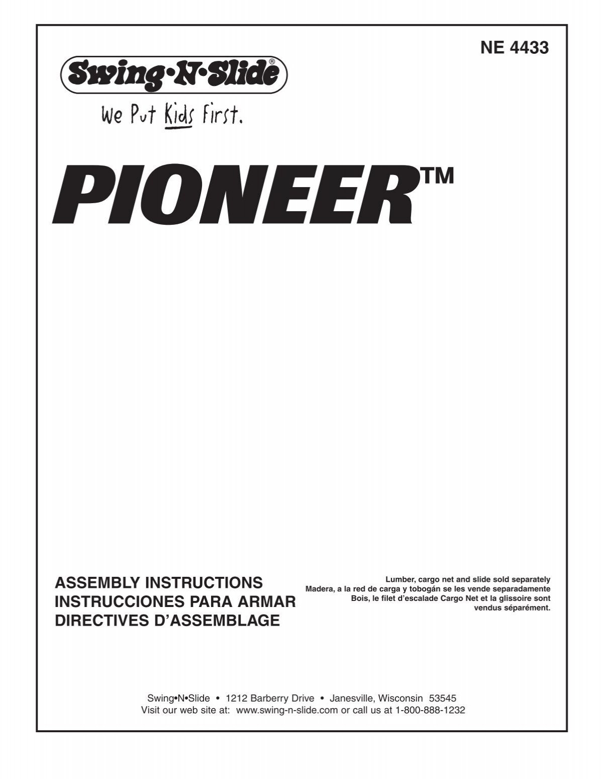 Pioneer Plan - Swing-N-Slide