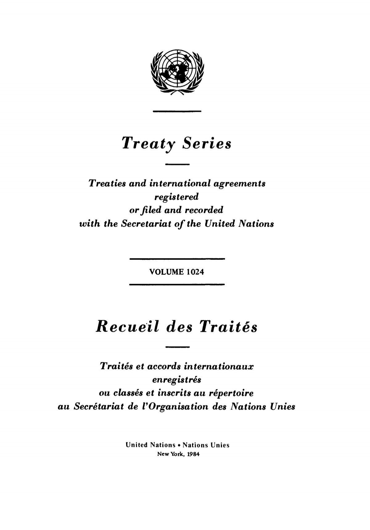 Vol 1024 - United Nations Treaty Collection