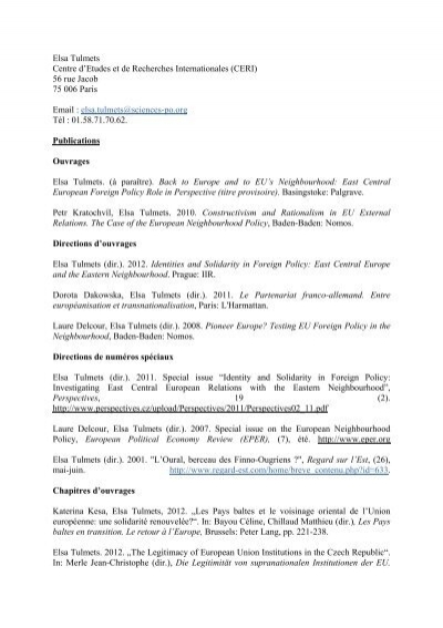 tulmets cv publications fr pdf