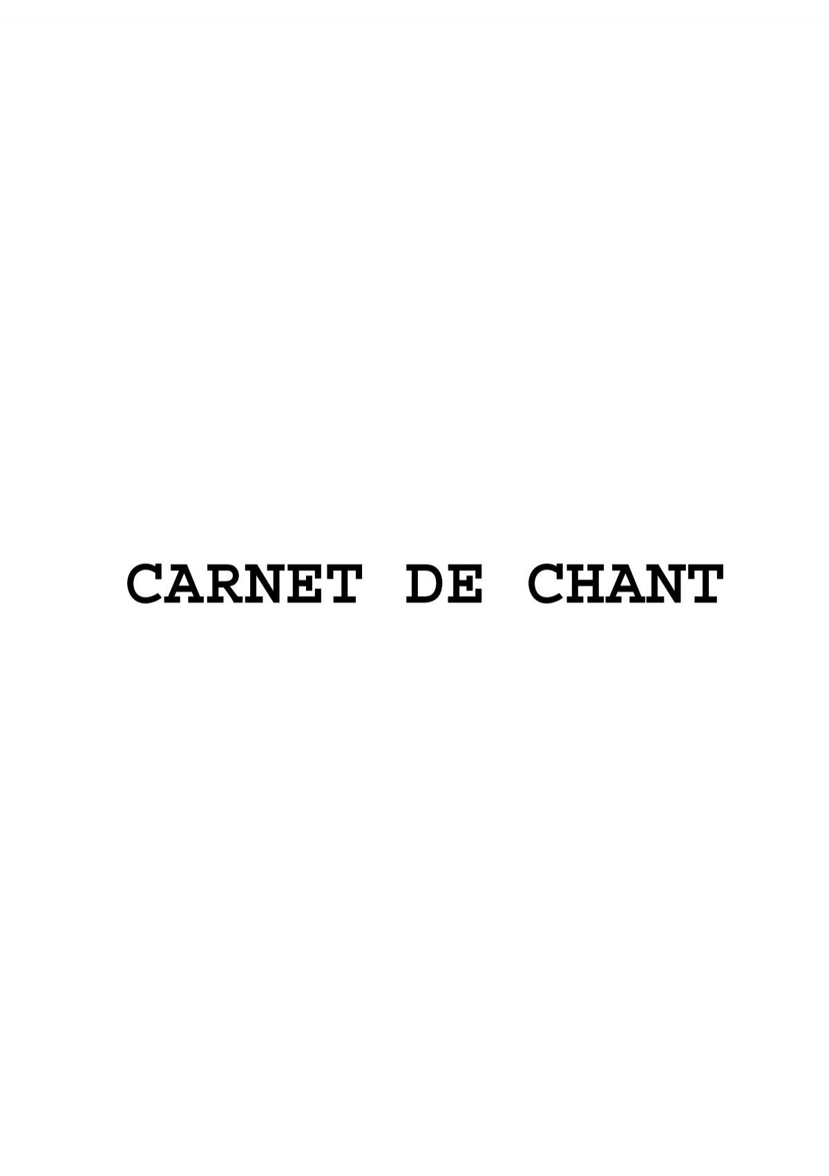 CARNET DE CHANT - Archive-Host