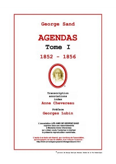 Agendas Les Amis De George Sand