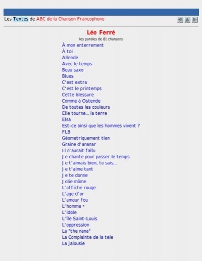 Les Paroles Des Chansons De Leo Ferre 81 Textes Disponibles