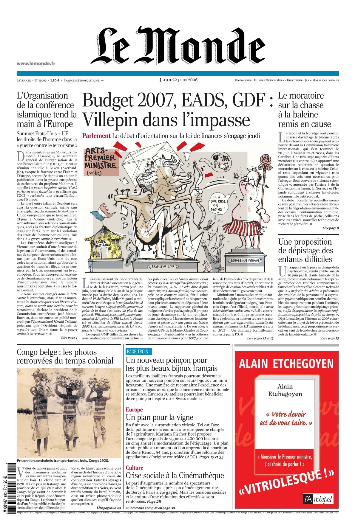 Budget 2007, EADS, GDF : Villepin dans l'impasse - Le Monde