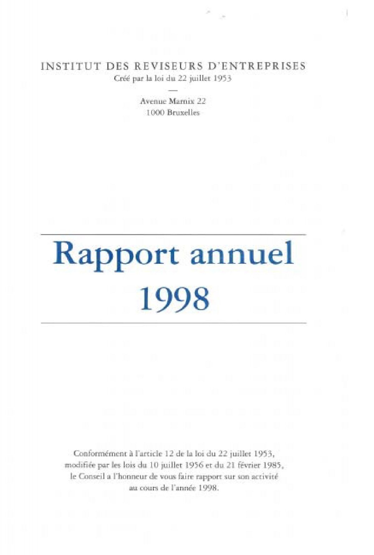 Rapport annuel 1998.pdf - IBR