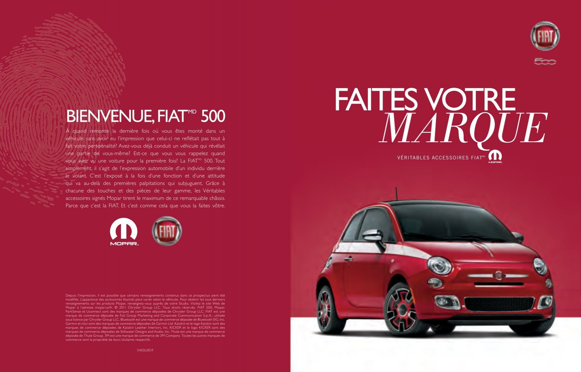 MOPAR Store Housse de siège avec logo 500 pour Fiat 500
