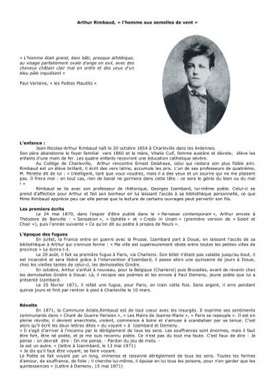Arthur Rimbaud biographie et poésie.pdf - Le blog de ...