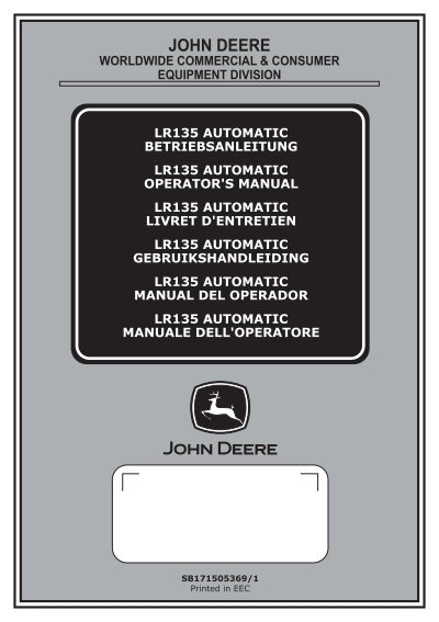 Wijden koffer bovenste dB - Operator's Manual - John Deere
