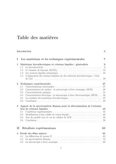 Table des matières - Laboratoire de physico-chimie des interfaces 