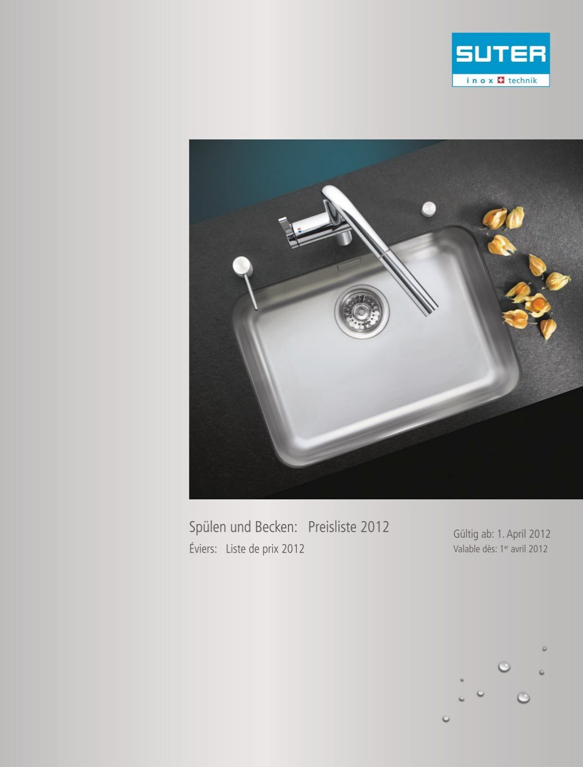 SpÃƒÂ¼len und Becken: Preisliste 2012 - Suter