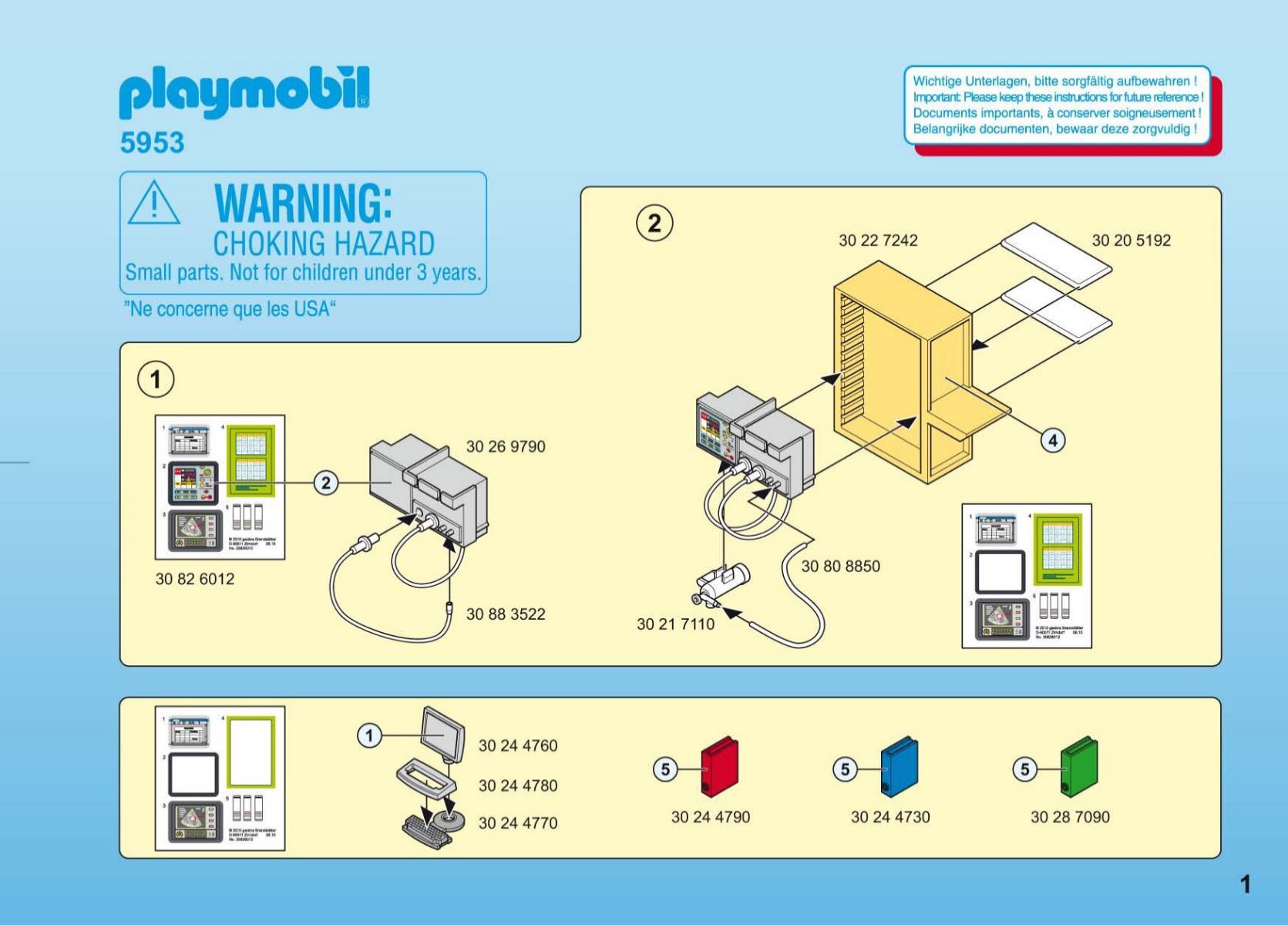 Playmobil 5953 - Notice montage Playmobil 5953