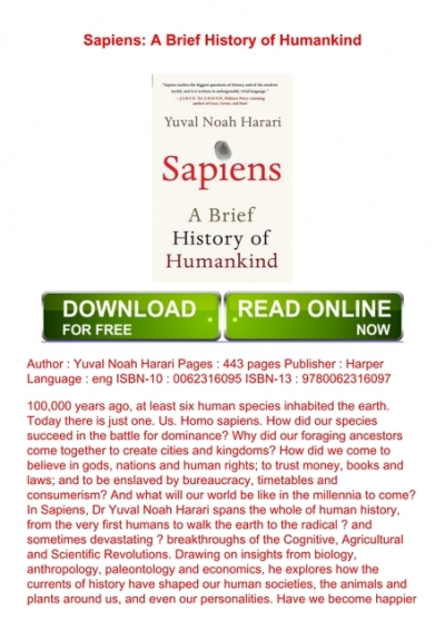 Lesen (*Mobi) Sapiens: A Brief History of Humankind by Yuval Noah Harari