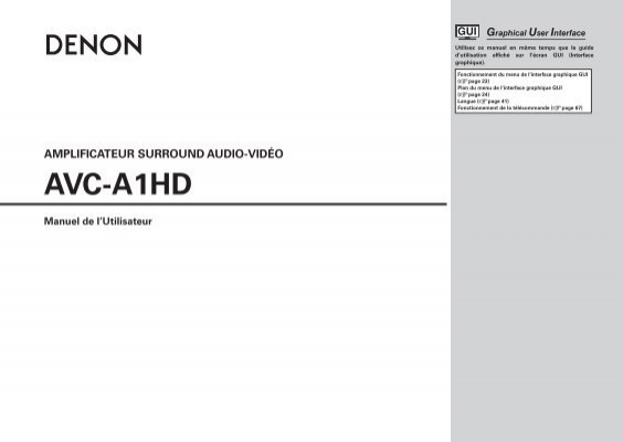 AVC-A1HD Mode d'emploi - Denon Electronic Products